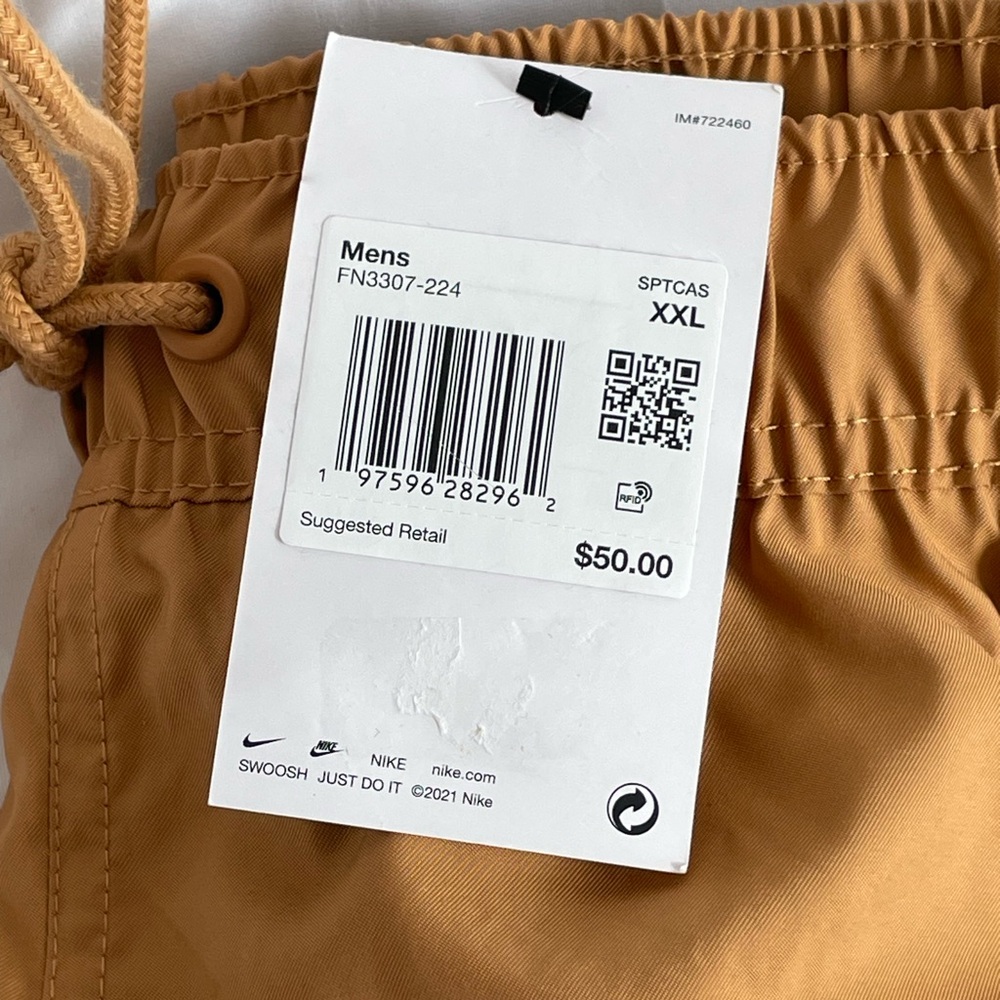 🆕 Nike Club Men's Woven Flow Shorts. Flax/White. Size(s): XL, 2XL. *NWT* - Picture 11 of 16